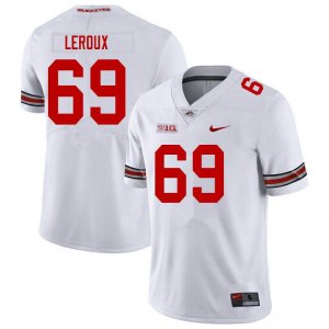 NCAA Ohio State Buckeyes Men's #69 Trey Leroux White Nike Football College Jersey YCU1245AA